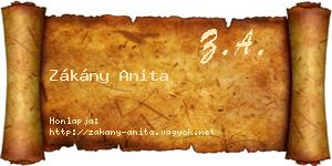Zákány Anita névjegykártya