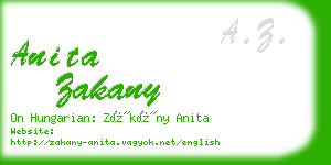 anita zakany business card